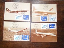 4 FOTO AEREI ALITALIA CON ANNULLI BOLLI GIORNO EMISSIONE 1986 40° ANNIVERSARIO