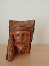 Scultura Lignea Volto Di Gesù