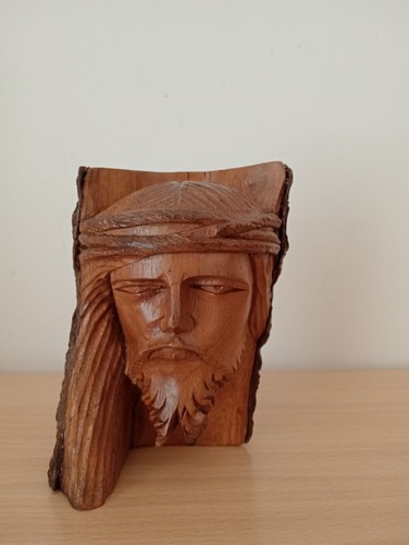 Scultura lignea volto gesù - lignea, di