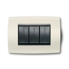 Abb elos placca soft metallica 4 moduli grigio argento light