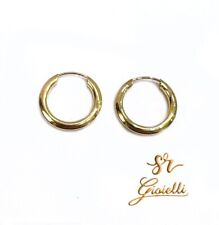 Orecchini Cerchio ORO GIALLO con Chiusura a Scomparsa ORO 18kt 750% List. 215€