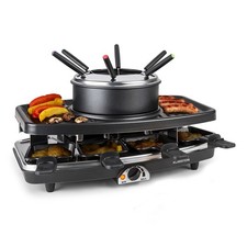 SET FONDUTA ELETTRICA RACLETTE GRILL RACLETTE 8 PERSONE DISPOSITIVO GOURMET 1100W FESTA