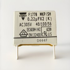 5x Condensatori Vishay F1778 0.22uF 305V AC X2 MKP soppressione EMI
