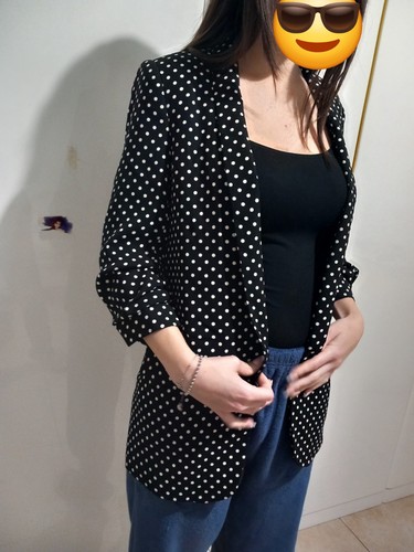 Blazer pois bianchi nero - blazer, a