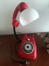 Bellissima lampada telefono a disco sip rosso vero vintage no riproduzione 