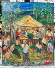 DIPINTO OLIO SU TELA "SAGRA