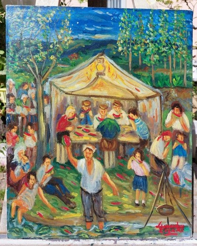 Dipinto olio tela sagra - dipinto, su