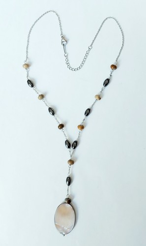 Collana acciaio con pietre - in,