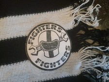SCIARPA SCARF VINTAGE ULTRAS FIGHTERS JUVENTUS PANNO CON TOPPA IN PELLE GRUPPO. 