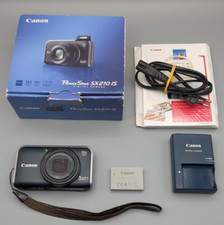Canon PowerShot SX210 IS 14.1 MP Digital Compact Camera Black 14x Zoom, Charger