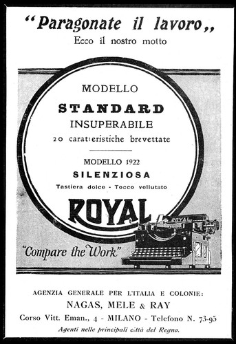 Pubblicita 1922 macchina da - pubblicita',
