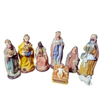 Set 10 Pastori per Presepe Napoletano Natale Statuine Nativita' 9 cm