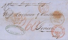 MTM230 - 1852 TRANSATLANTICO RARA LETTERA PESANTE USA ALLA SVIZZERA PIROSCAFO EUROPA