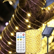Luci di Natale catena da esterno 30 mt di 300 micro LED a ricarica Solare e USB