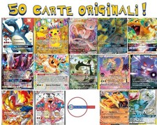 Lotto 50 CARTE Pokemon Con Ultra Rare GARANTITE (VINTAGE/GX/VMAX/V/EX/Charizard)