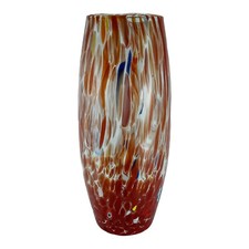 Grande Murano Vaso di Vetro Rosso Millefiori 25cm