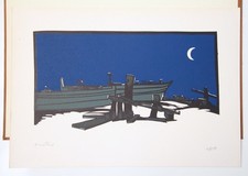 Xilografia Enotrio Pugliese per I Malavoglia di Giovanni Verga 1968 51 x 36 cm