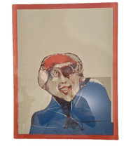 Litografia Karl Plattner , ritratto Moshe Dayan.