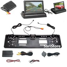 Monitor + Portatarga con Telecamera e Sensori Parcheggio kit Completo di cavi