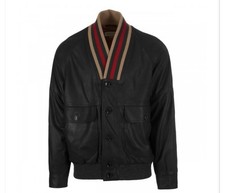 Gucci Leather Bomber Jacket
