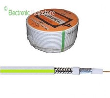 25MT RIGA VERDE Cavo cavel DG80 ricezione digitale 75 Ohm (Classe A) 5.0mm