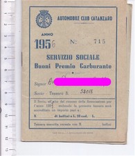 AUTOMOBILE CLUB CATANZARO 1956 servizio sociale buoni premio carburante -G096