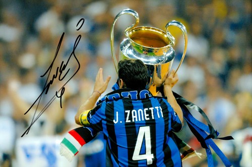 Javier zanetti signed 12x8 - signed,