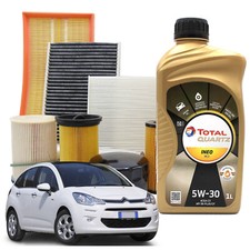 KIT TAGLIANDO PEUGEOT 207 1.4 HDI 50KW 68CV 8HR-8HZ DAL 02/2006 + TOTAL 5W30