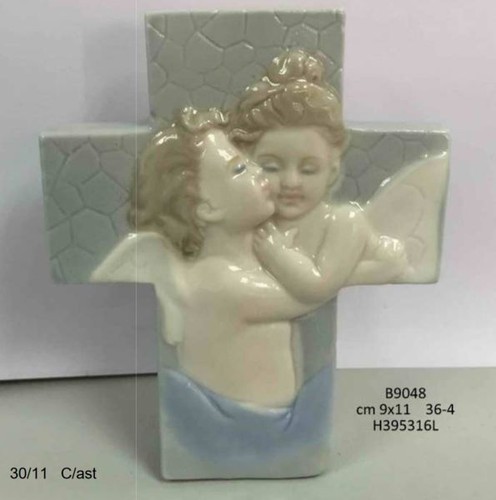 Croce angeli porcellana - angeli,