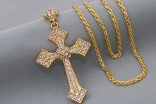 Collana croce color oro unisex