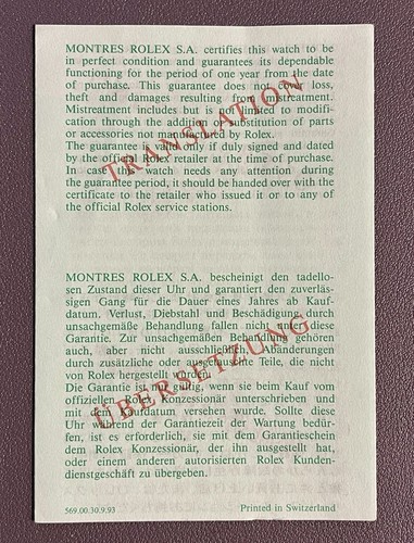 Rolex translation leaflet for - rolex,