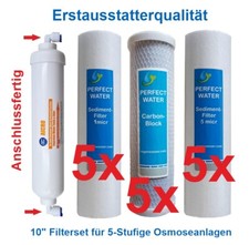 Kit Filtri 10" Pollici 2,5 Anni per Impianti Osmosi 5 Stadi Filtro Ricambio Filtro