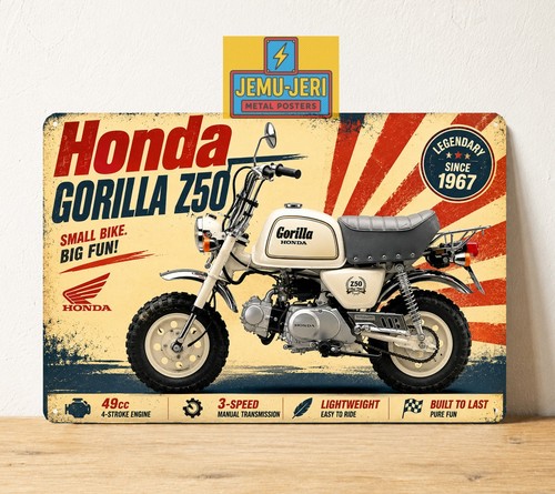 Insegna metallo honda - honda, gorilla