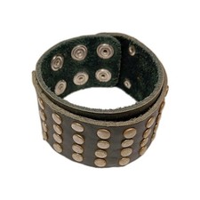 BRACCIALE CUOIO DOPPIO BORCHIE