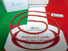 Collana in Corallo Italia in Oro 18k Pietra Preziosa Naturale Autentica Uomo e Donna