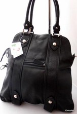 WOMENS BLACK TASSEL LEATHER