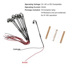 10 pezzi modellini treni scala HO 1:87 lampione lampione lampione led 6,8 cm LYM39