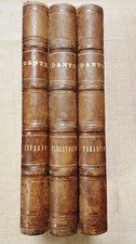 Divina Commedia di Allighieri 1865 3 Volumi folio Pagnoni Tommaseo 1a Edizione