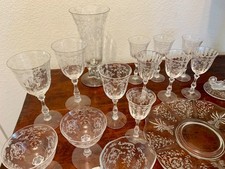 Fostoria Glass Clear Etched