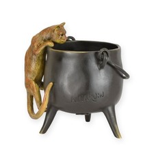 Scultura in bronzo gatto e