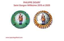 2 CAPSULES DE CHAMPAGNE PHILIPPE DOURY - St Gorgon  Millésimes 2019 et 2020