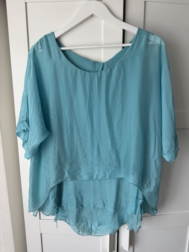 Blusa blu turchese - blusa,