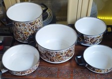 Set 5 pentole smaltate vintage anni 70 marca moneta