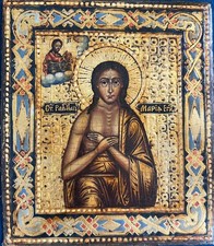 Antica icona russa "Santa