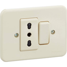 BTicino 1216N Serie Domino Deviatore, Presa Bipasso, 6 A, 3500 W, Avorio