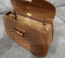 Borsa vintage gucci in bamboo a struzzo, mai usata