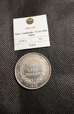 Moneta Argento 5 Lire 1848