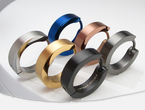 Orecchini uomo oro blu - orecchini,