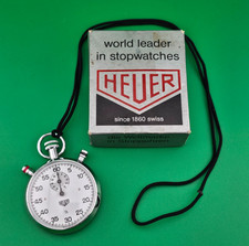 Cronometro vintage HEUER LEONIDAS SA 1/5 ref. 8037 usato con scatola