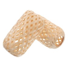  2 pezzi lanterne di bambù artigianali in miniatura casa delle bambole lampada a